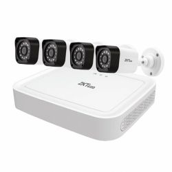 Видеокамера ZKTeco KIT-8304XEC-CL/4-BS32B11M. Аналоговый комплект видеонаблюдения 4х канальный гибридный видеорегистратор 5MP Lite/1080P + 4е аналоговые камеры 2 Мп, обьектив 2.8 мм, угол обзора 92 град, ИК подсветка 20м